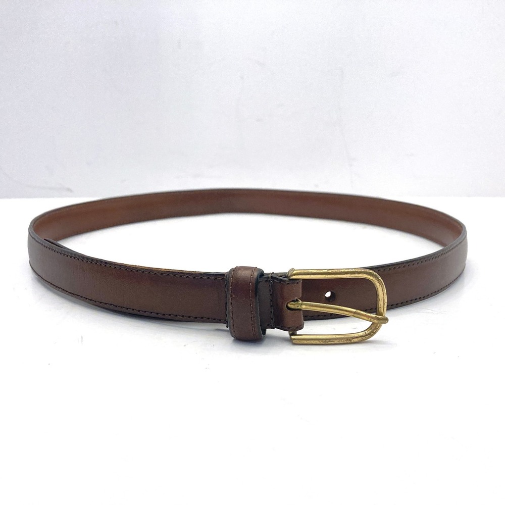 Dooney & Bourke Leather Belt Womens 28 Brown 50002 3/4" Wide Brass Buckle VTG